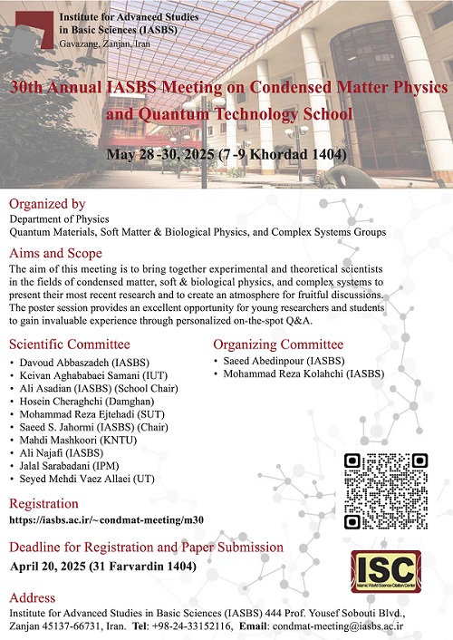30th annual IASBS meeting on condensed matter physics