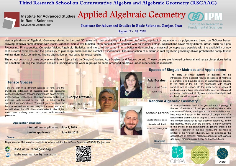 Third Research School on Commutative Algebra and Algebraic Geometry (RSCAAG)
