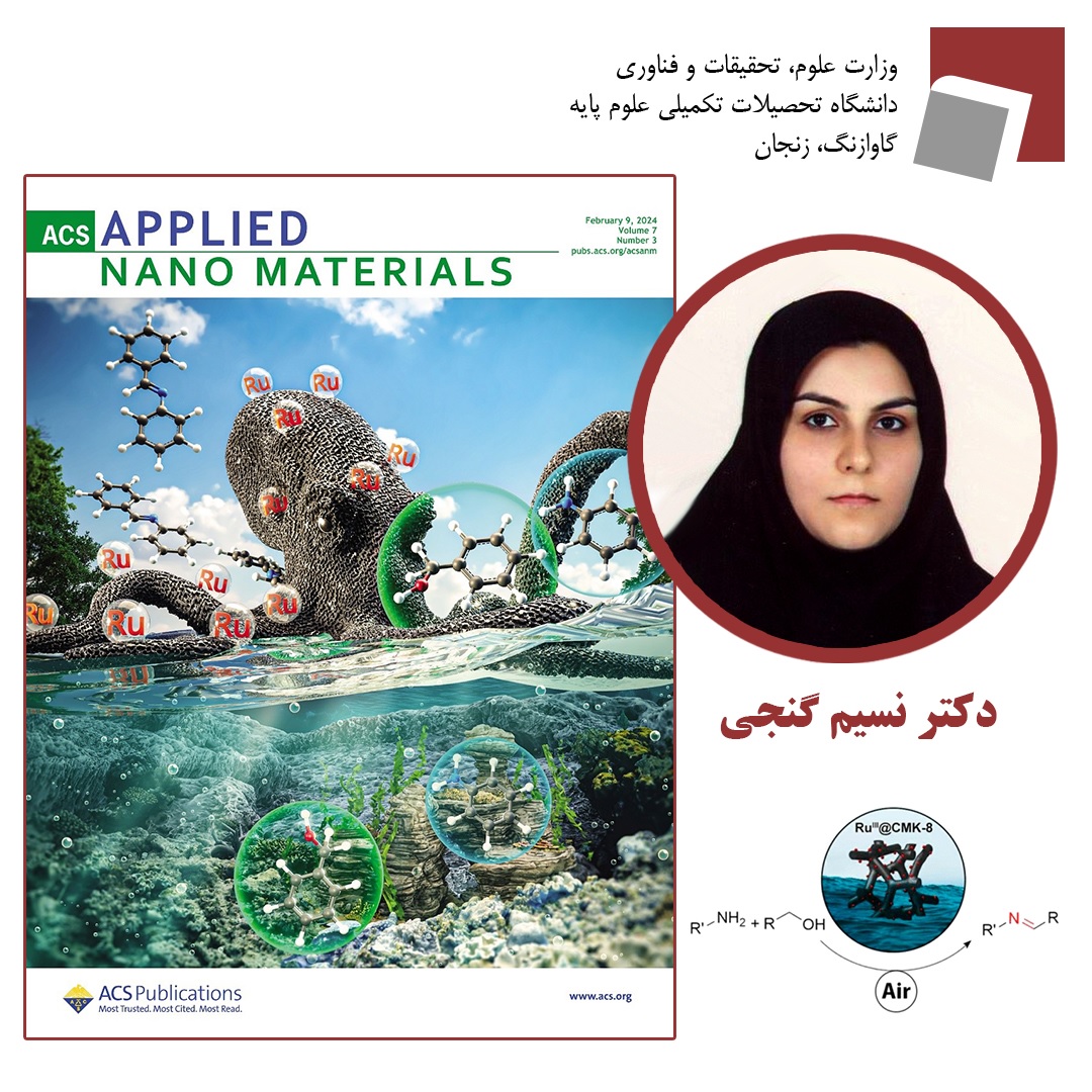 Dr Nasim Ganji's paper published on the cover of prestigious ACS’s Applied Nano Materials
