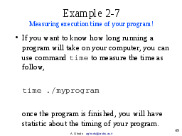 Example 2-7: Measuring execution time of your program!